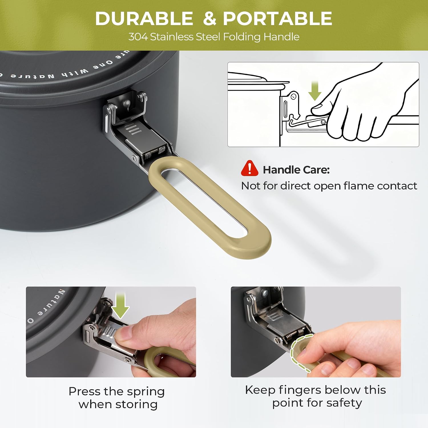 ALOCS Camping Cookware Portable Non-Stick Mess Kit