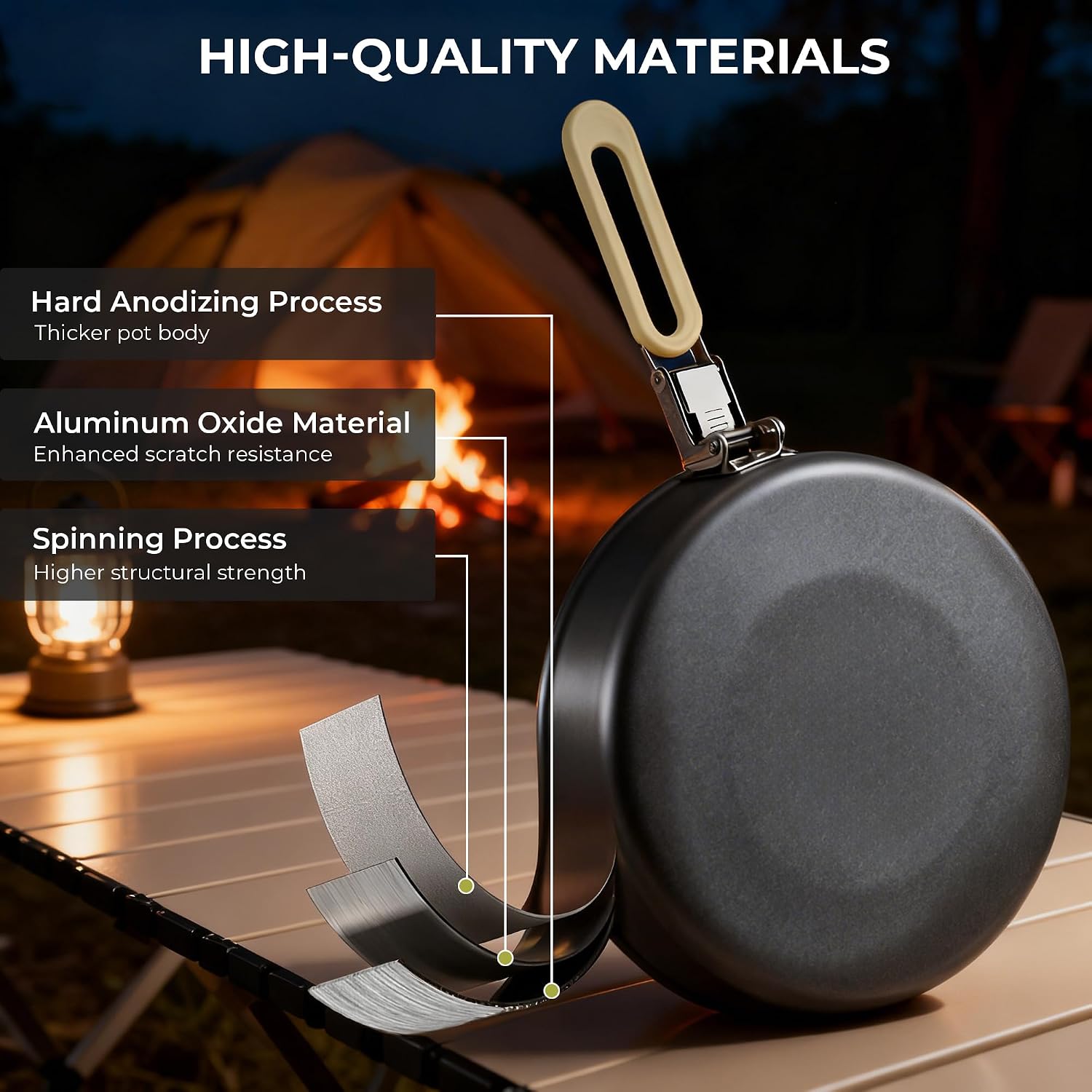 ALOCS Camping Cookware Portable Non-Stick Mess Kit