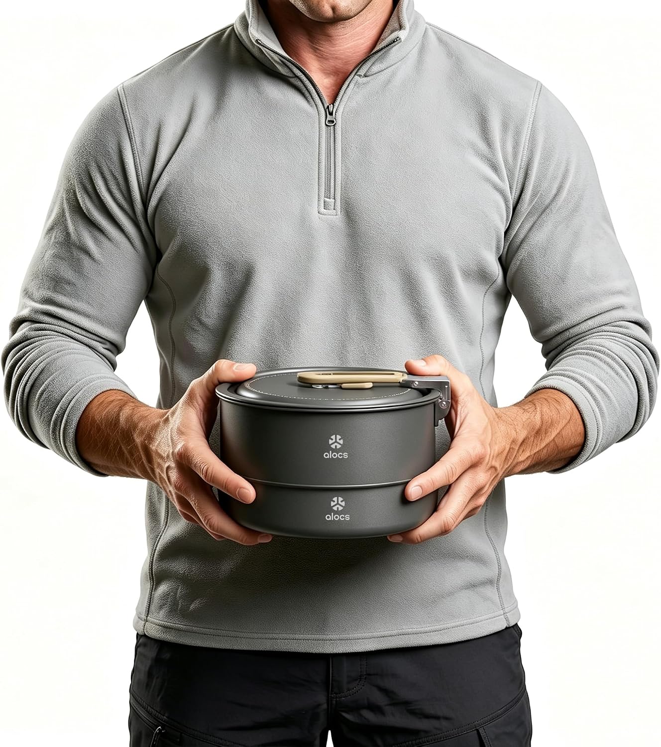 ALOCS Camping Cookware Portable Non-Stick Mess Kit