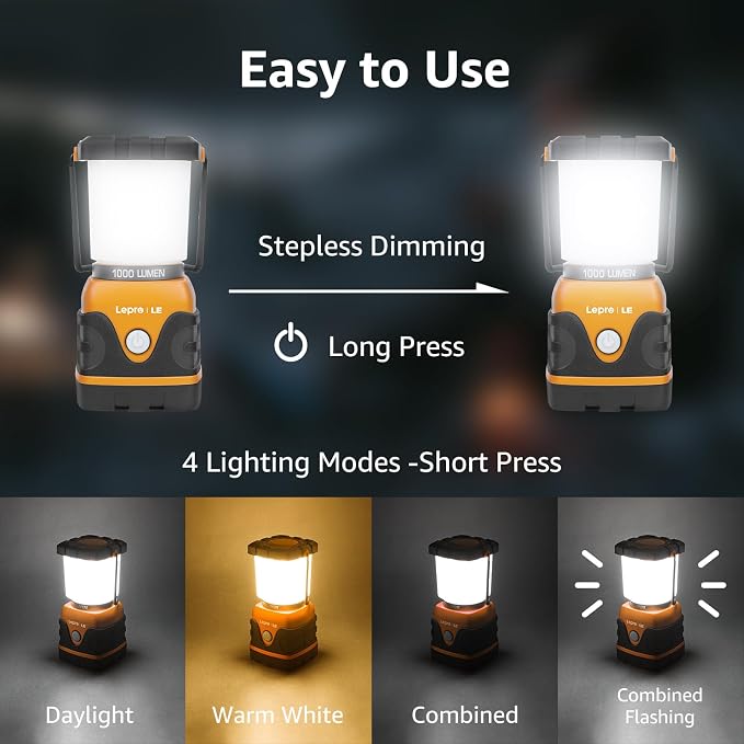 Lepro 1000LM Battery Powered LED Camping Lantern
