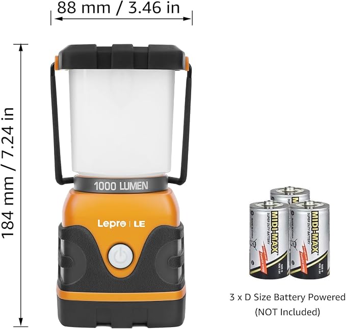 Lepro 1000LM Battery Powered LED Camping Lantern