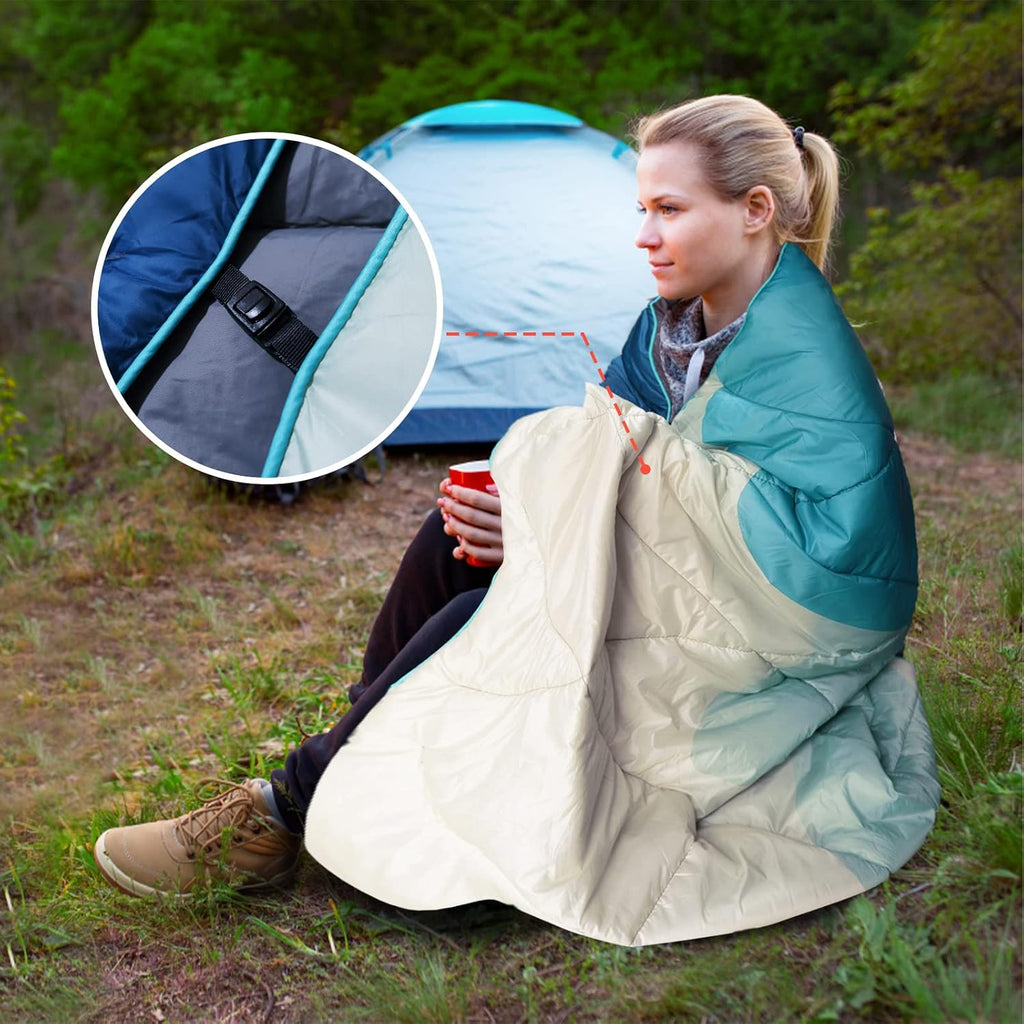 Outdoor Puffy Camping Blanket, 55 × 79"