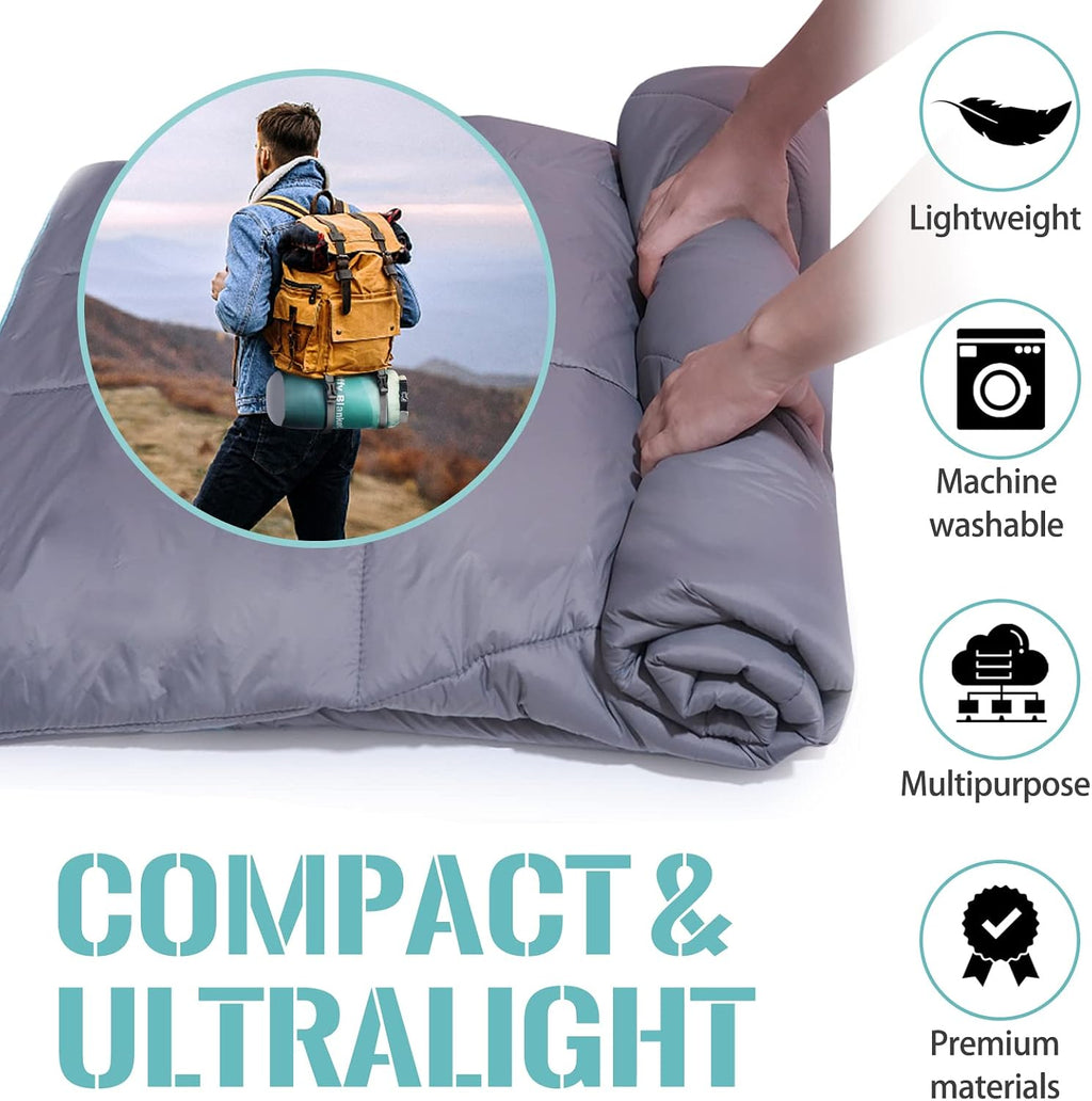 Outdoor Puffy Camping Blanket, 55 × 79"