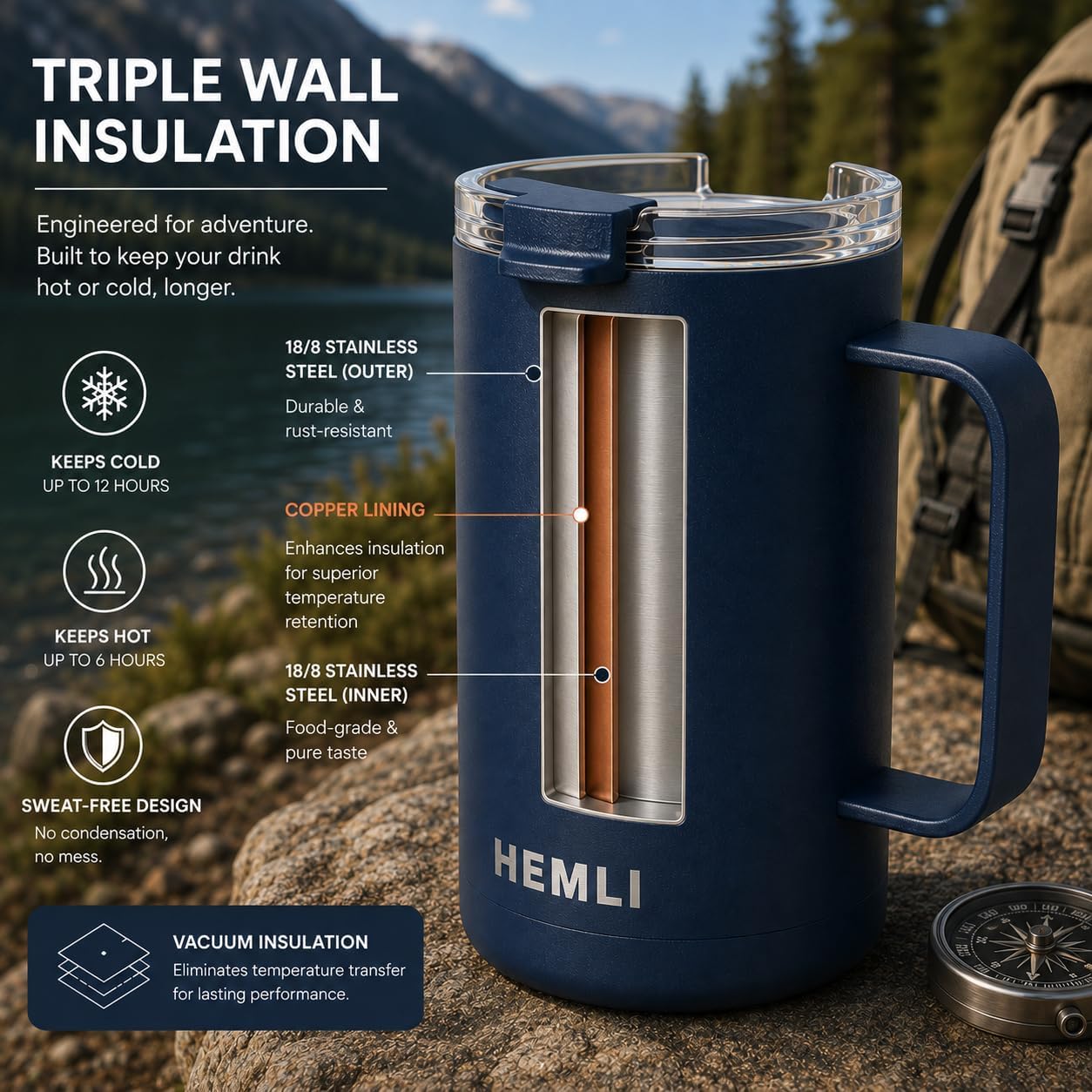 16 oz Pour Over Camp Coffee Maker Set