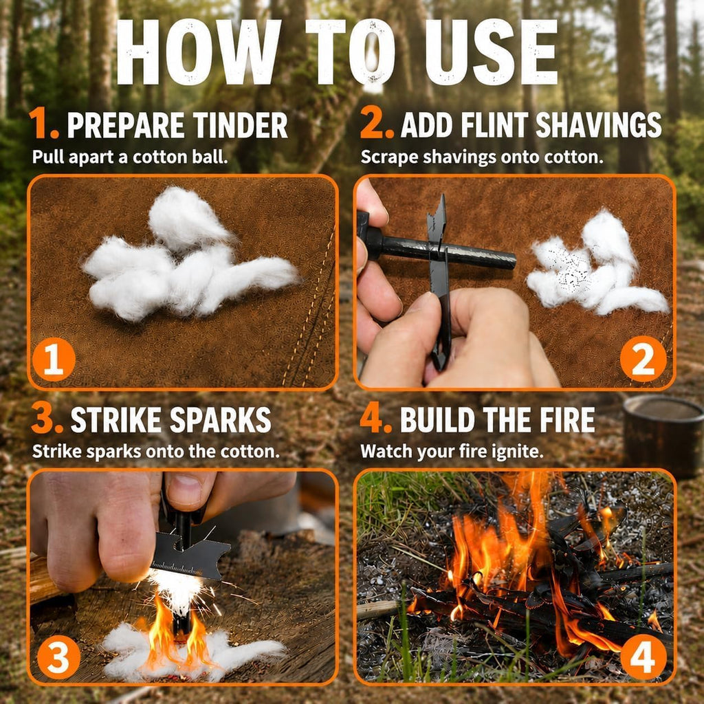22PCS Fire Starter Survival Kit