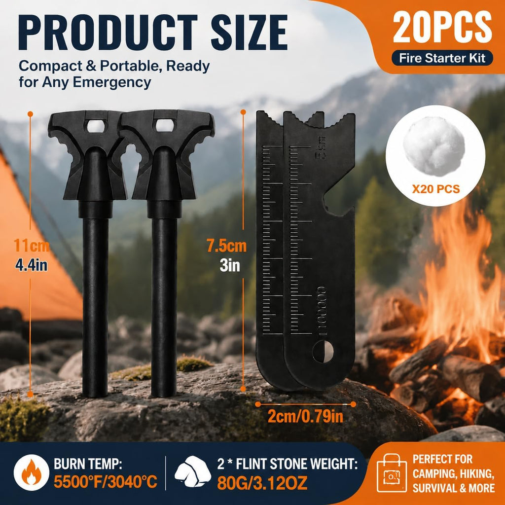 22PCS Fire Starter Survival Kit