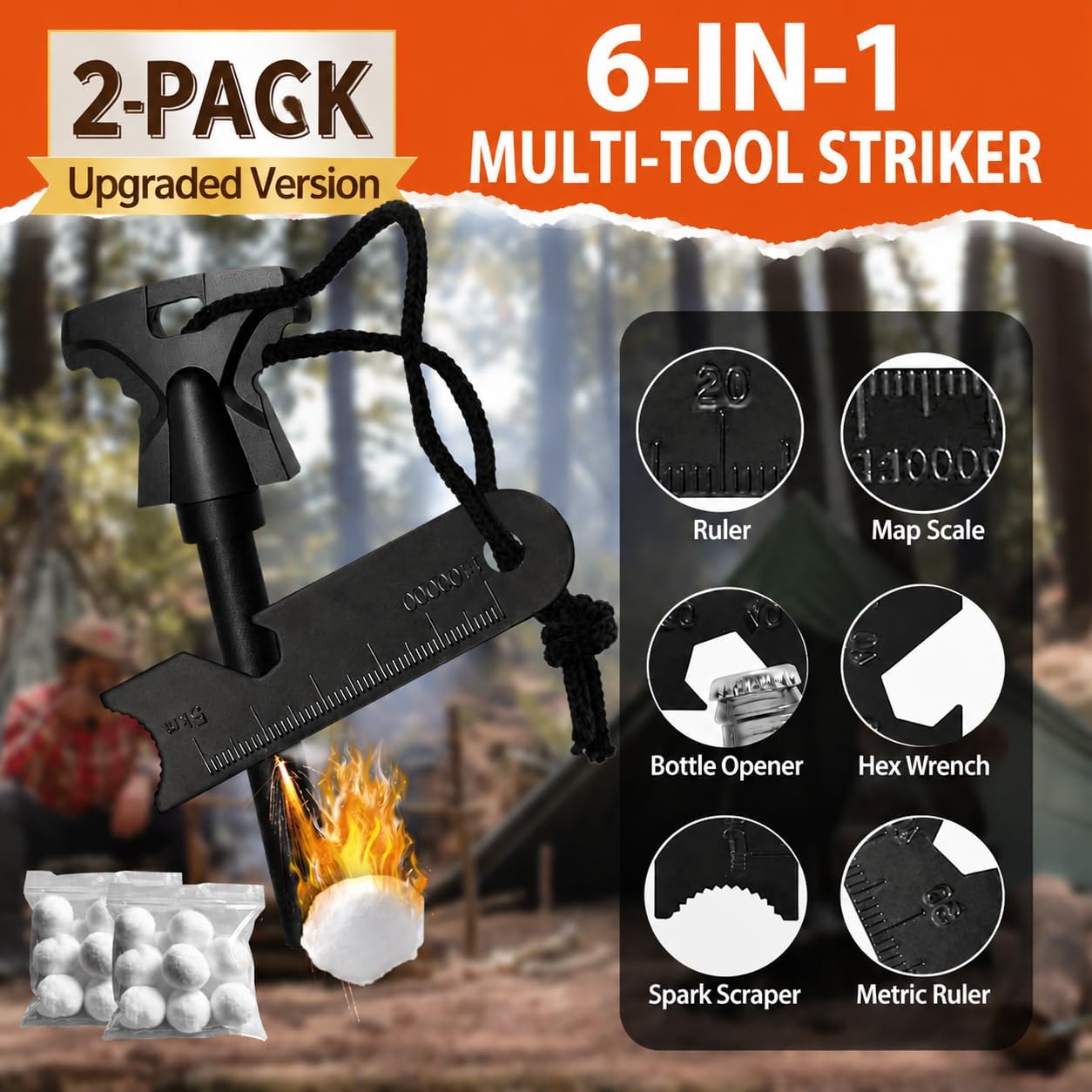 22PCS Fire Starter Survival Kit