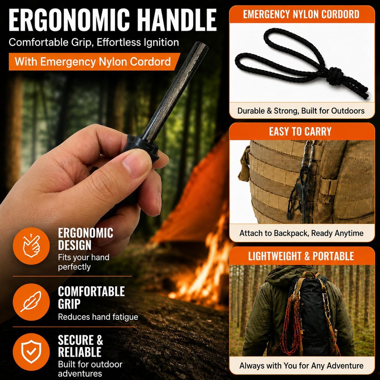 22PCS Fire Starter Survival Kit