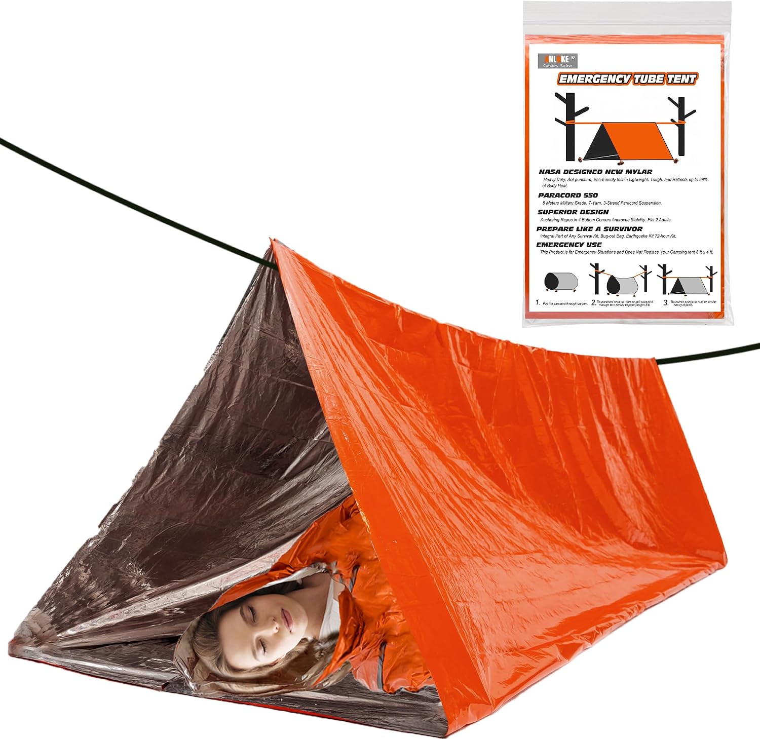 ANLOKE Emergency Survival Tent Shelter, 2 Person