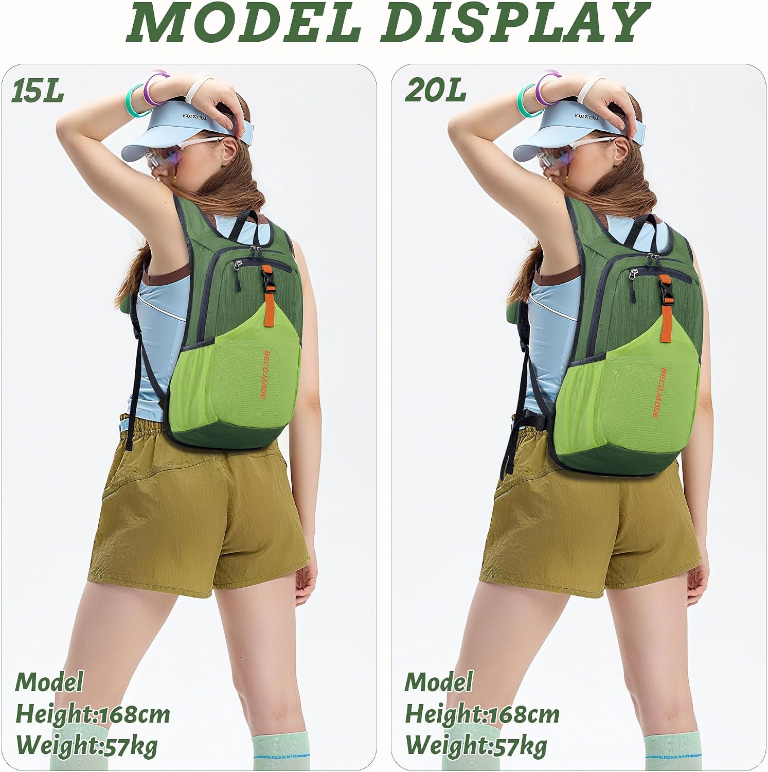 BECOJADDE 20L Foldable Hiking Backpack