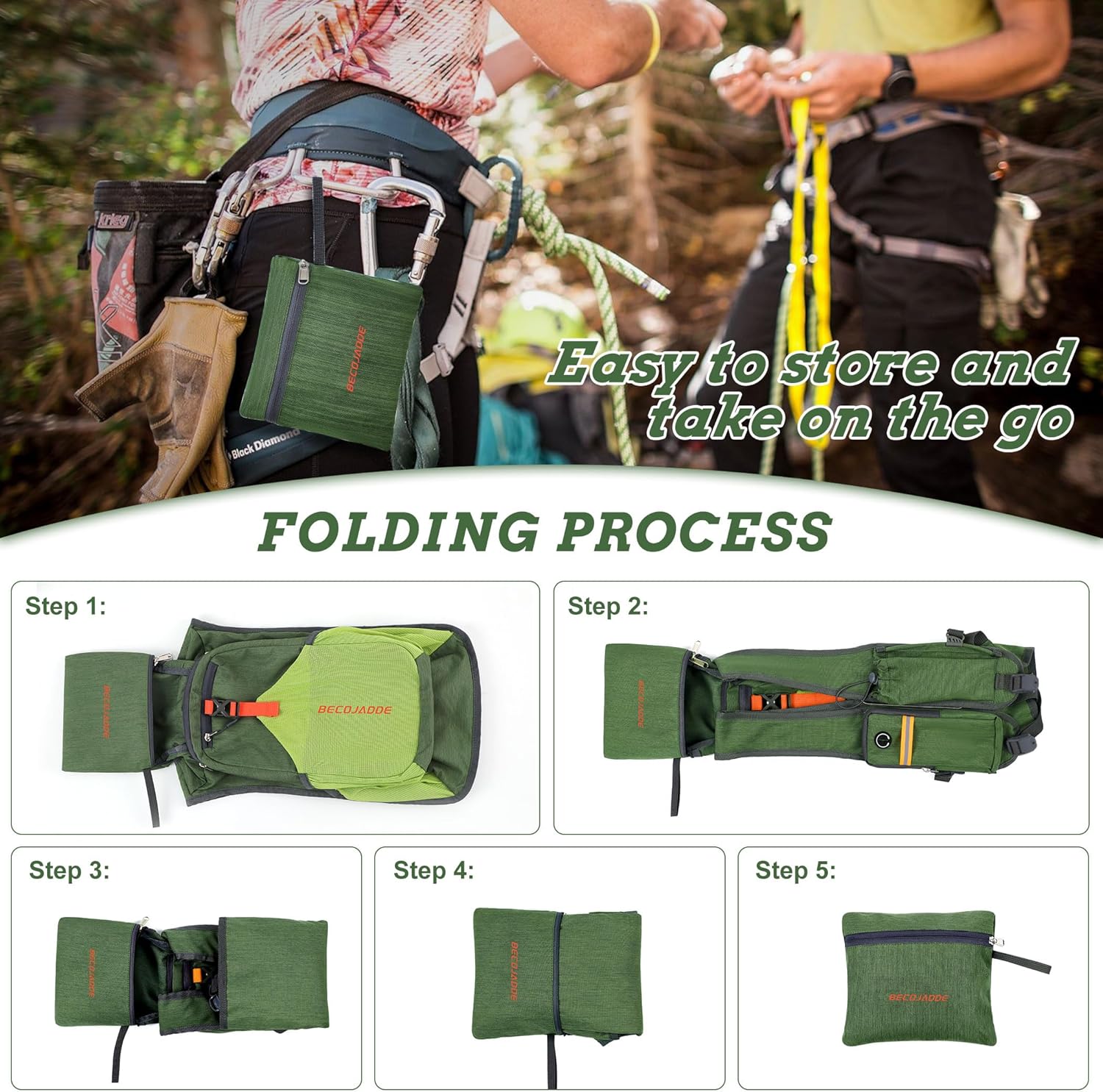 BECOJADDE 20L Foldable Hiking Backpack