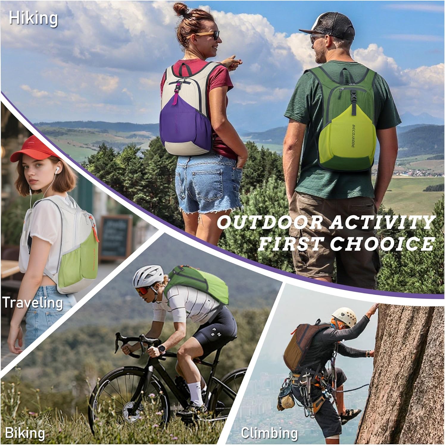 BECOJADDE 20L Foldable Hiking Backpack