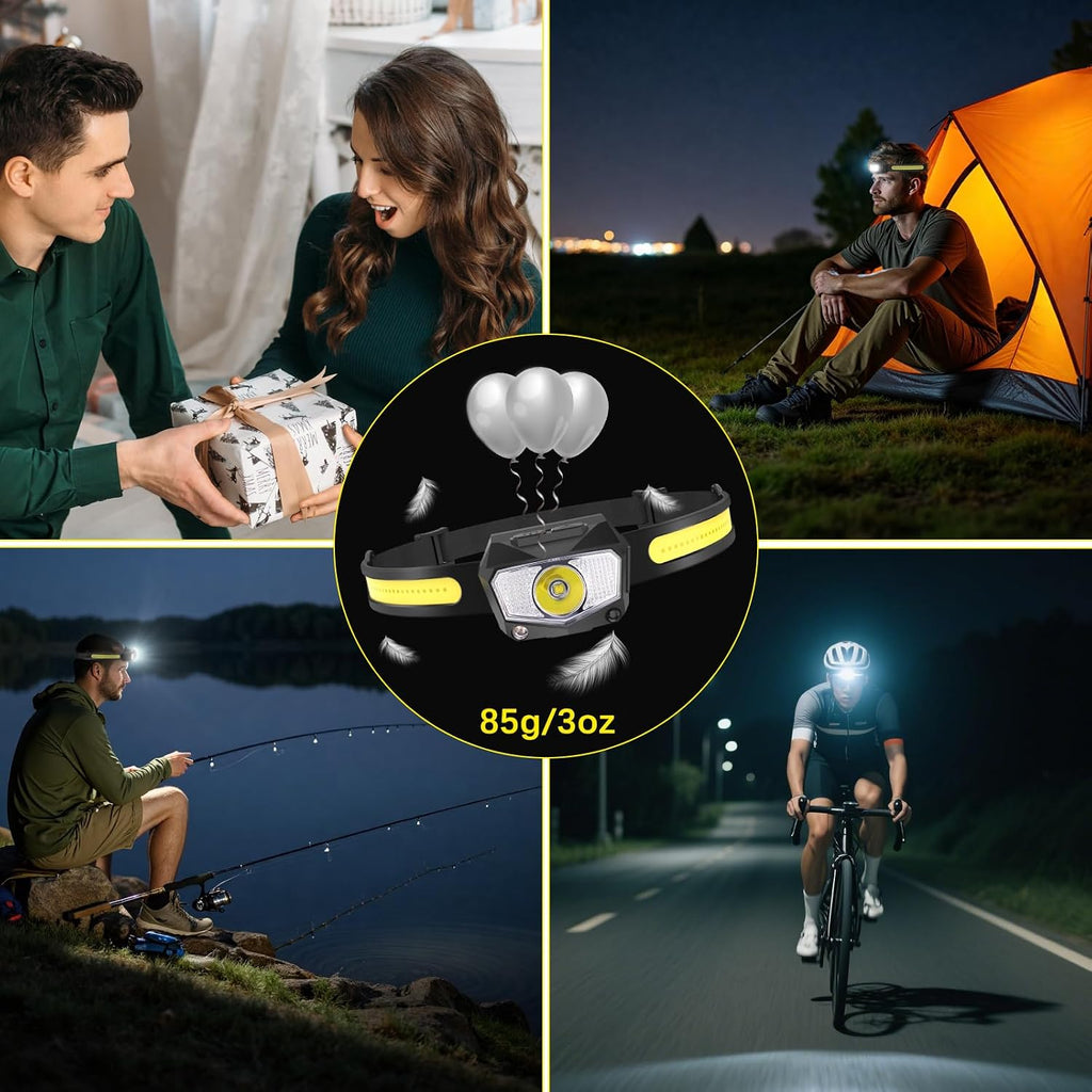 KYEKIO 3-Pack Rechargeable LED Headlamps